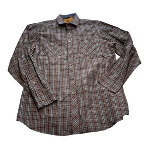 Black Brown 1826 Shirt Mens Large Multicolor Plaid Classic Long Sleeve Button-Up